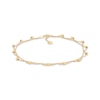 Thumbnail Image 1 of Diamond-Cut Bead Scalloped Station Anklet 10K Yellow Gold 10"