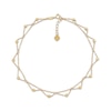 Thumbnail Image 2 of Diamond-Cut Bead Scalloped Station Anklet 10K Yellow Gold 10"