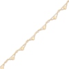 Thumbnail Image 3 of Diamond-Cut Bead Scalloped Station Anklet 10K Yellow Gold 10"