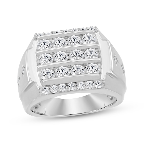 KAY Lab-Grown Diamonds Men's Multi-Row Fashion Ring 2 ct tw 10K White Gold