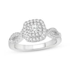 Thumbnail Image 1 of Now + Forever Round-Cut Diamond Cushion Double Halo Engagement Ring 1/2 ct tw 10K White Gold