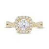 Thumbnail Image 3 of Now + Forever Lab-Grown Diamonds Round-Cut Halo Engagement Ring 1-1/2 ct tw 14K Yellow Gold