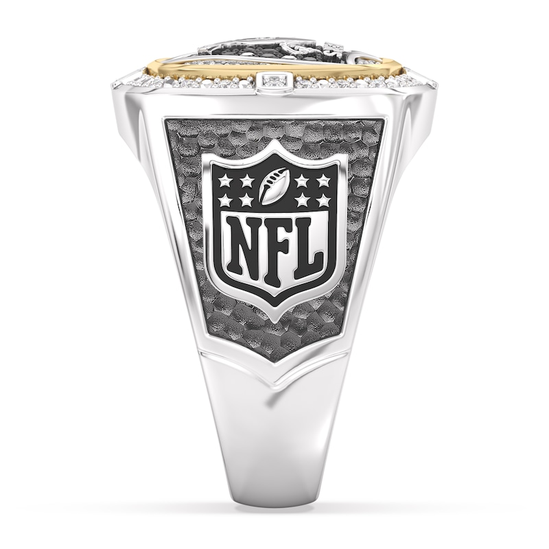 Main Image 3 of True Fans Las Vegas Raiders Championship Ring Sterling Silver & 10K Yellow Gold Ring