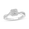 Thumbnail Image 1 of Now + Forever Lab-Grown Diamonds Princess-Cut Halo Engagement Ring 1/2 ct tw 14K White Gold
