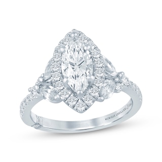 Monique Lhuillier Bliss Marquise-Cut Lab-Grown Diamond Halo Engagement Ring 2 ct tw 18K White Gold