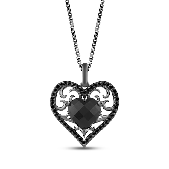 Genuine Diamond Heart Pendant Rhodium on Sterling Silver 18 Diamonds