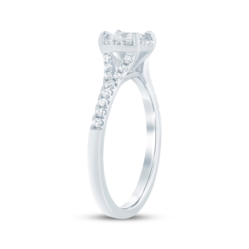 Main Image 2 of Now + Forever Lab-Grown Diamonds Princess-Cut Halo Engagement Ring 3/4 ct tw 14K White Gold