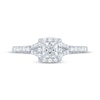 Thumbnail Image 3 of Now + Forever Lab-Grown Diamonds Princess-Cut Halo Engagement Ring 3/4 ct tw 14K White Gold