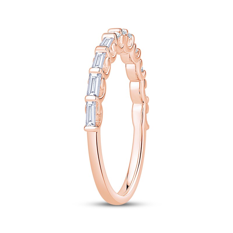 Main Image 2 of Now + Forever Round & Baguette-Cut Diamond Anniversary Ring 1/3 ct tw 10K Rose Gold