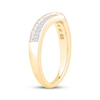 Thumbnail Image 2 of Now + Forever Baguette & Round-Cut Diamond Contour Anniversary Ring 1/3 ct tw 10K Yellow Gold