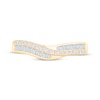 Thumbnail Image 3 of Now + Forever Baguette & Round-Cut Diamond Contour Anniversary Ring 1/3 ct tw 10K Yellow Gold