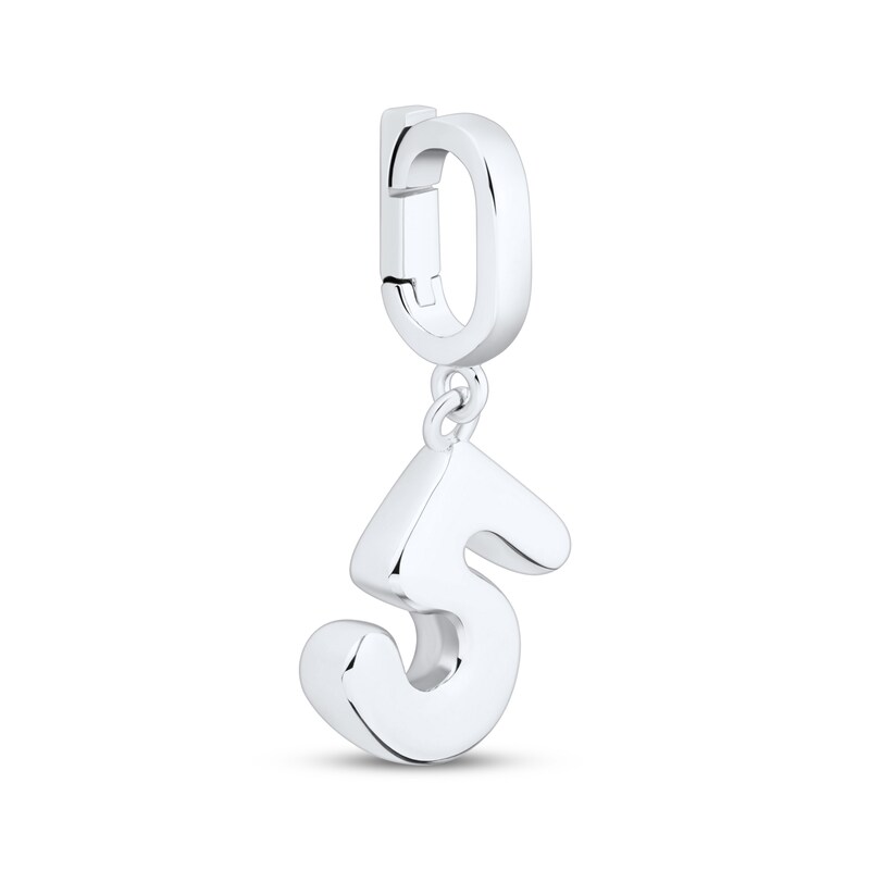 Main Image 3 of Charmed Memories Number 5 Charm Sterling Silver