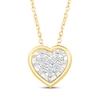 Thumbnail Image 2 of Multi-Diamond Heart-Shaped Necklace & Earrings Gift Set 1/4 ct tw 10K Yellow Gold