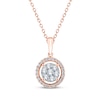 Thumbnail Image 1 of Multi-Diamond Halo Necklace 1/2 ct tw 10K Rose Gold 18&quot;