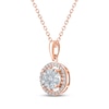 Thumbnail Image 2 of Multi-Diamond Halo Necklace 1/2 ct tw 10K Rose Gold 18&quot;