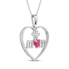 Thumbnail Image 2 of Lab-Created Ruby & White Lab-Created Sapphire Dog Mom Necklace Sterling Silver 18&quot;
