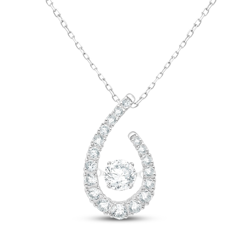 Main Image 1 of Unstoppable Love Lab-Grown Diamond Graduated Teardrop Necklace 3/4 ct tw 10K White Gold 18&quot;