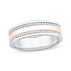 Thumbnail Image 1 of Now + Forever Men's Rope Twist Wedding Band 10K Two-Tone Gold 6.7mm