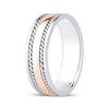 Thumbnail Image 2 of Now + Forever Men's Rope Twist Wedding Band 10K Two-Tone Gold 6.7mm
