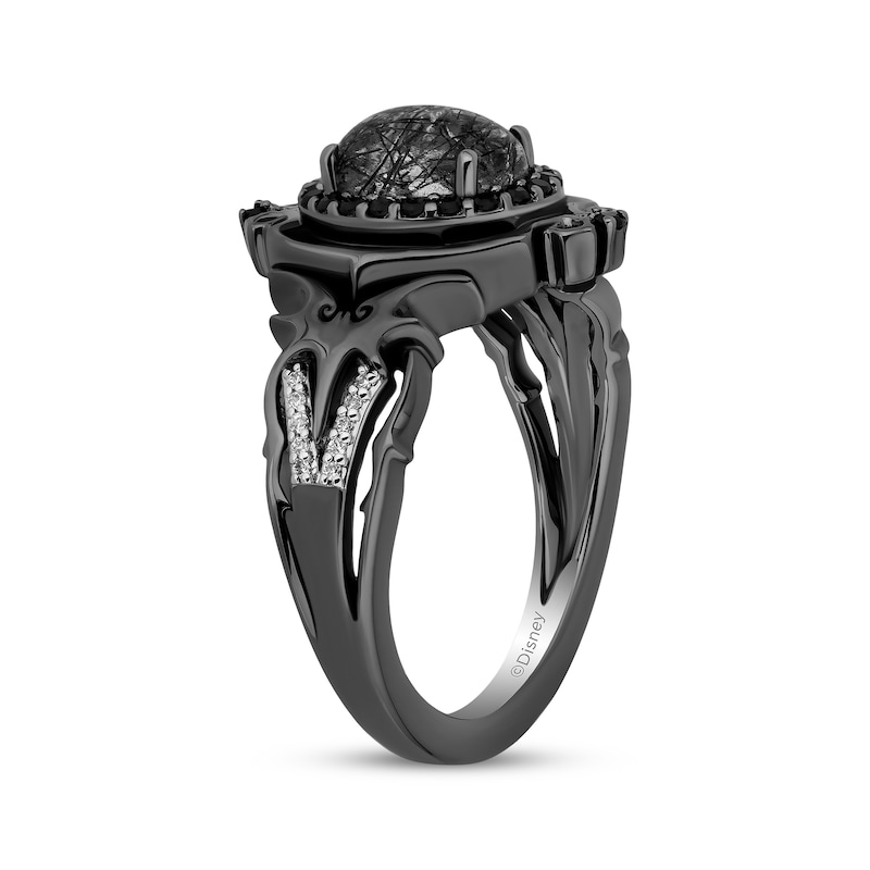 Main Image 2 of Disney Treasures The Nightmare Before Christmas Black Quartz & Diamond Ring 1/5 ct tw Sterling Silver