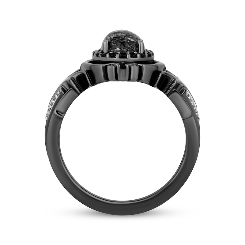 Main Image 3 of Disney Treasures The Nightmare Before Christmas Black Quartz & Diamond Ring 1/5 ct tw Sterling Silver