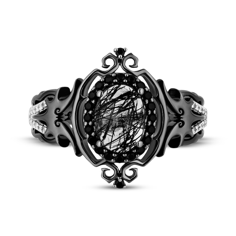Main Image 4 of Disney Treasures The Nightmare Before Christmas Black Quartz & Diamond Ring 1/5 ct tw Sterling Silver