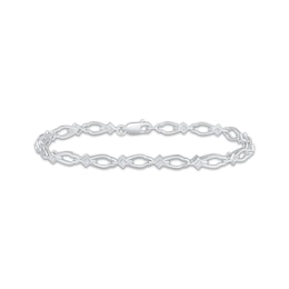 Diamond Link Bracelet 1/5 ct tw 10K White Gold 7"