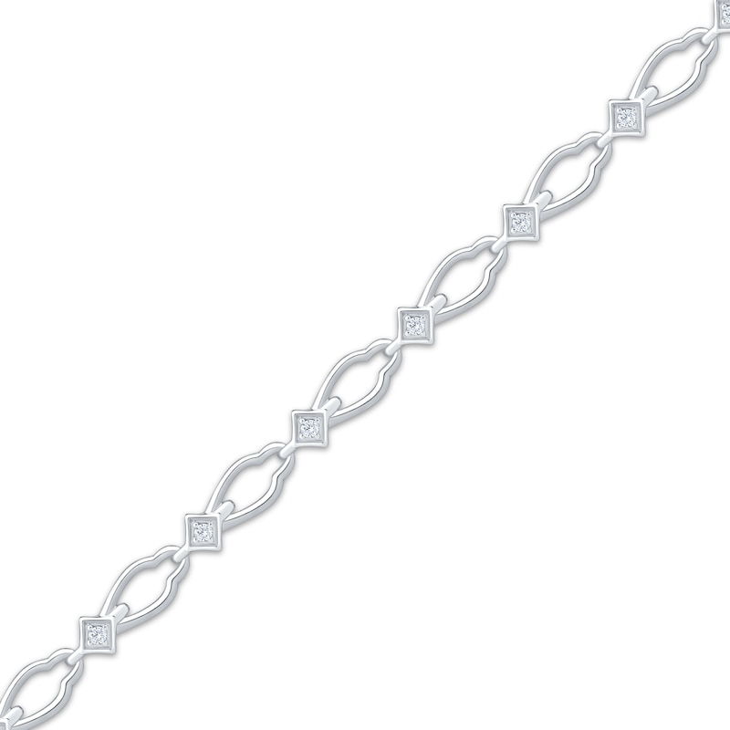 Main Image 2 of Diamond Link Bracelet 1/5 ct tw 10K White Gold 7&quot;