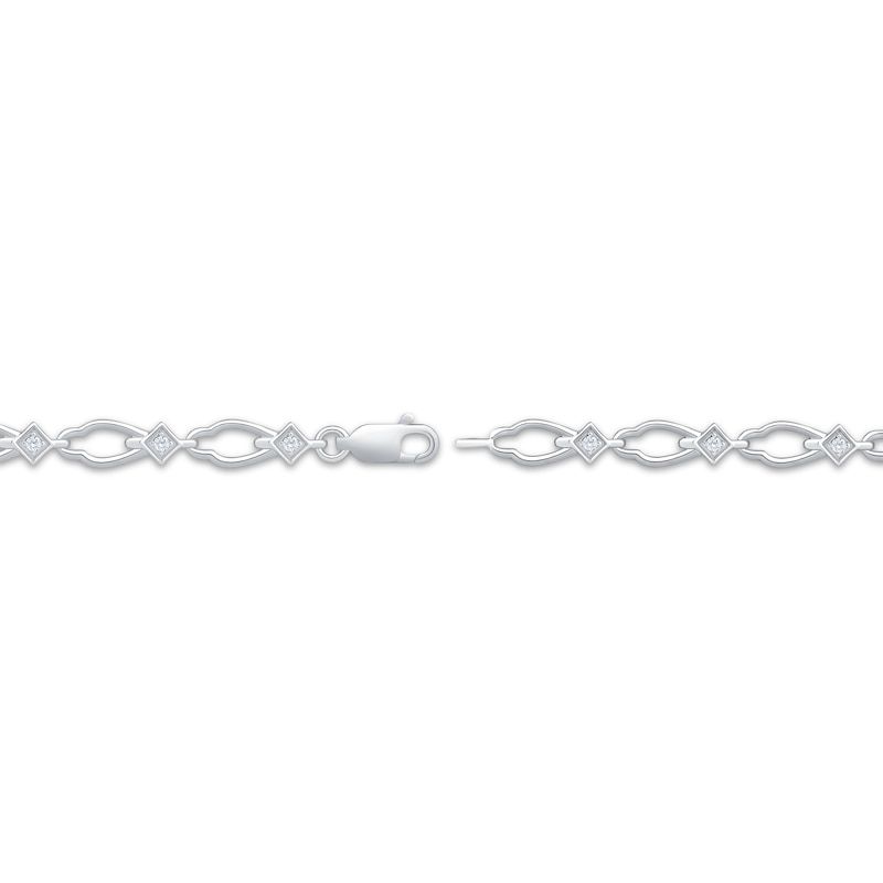 Main Image 3 of Diamond Link Bracelet 1/5 ct tw 10K White Gold 7&quot;