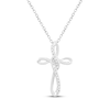 Thumbnail Image 1 of Diamond Twist Cross Necklace 1/10 ct tw Sterling Silver 18&quot;