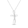 Thumbnail Image 2 of Diamond Twist Cross Necklace 1/10 ct tw Sterling Silver 18&quot;