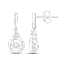 Unstoppable Love Diamond Circle Drop Earrings 1/6 ct tw Sterling Silver