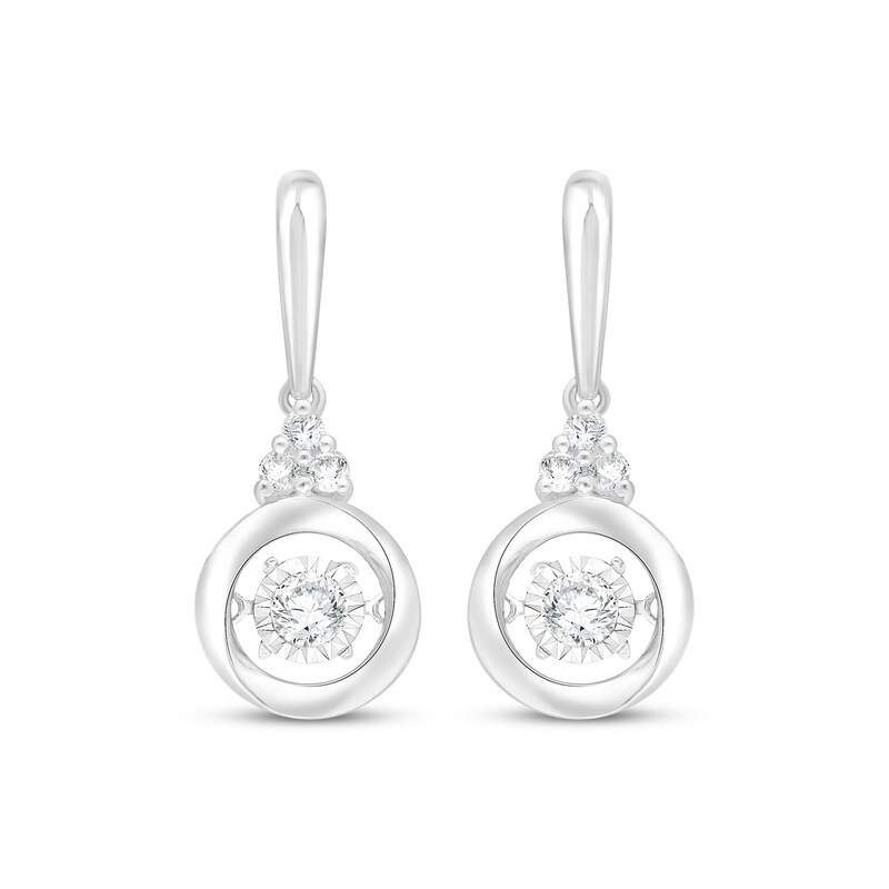 Main Image 2 of Unstoppable Love Diamond Circle Drop Earrings 1/6 ct tw Sterling Silver