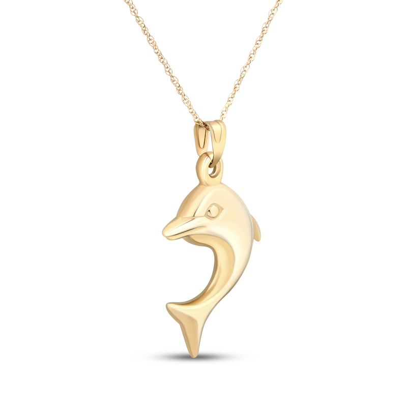 Main Image 3 of Dolphin Necklace 14K Yellow Gold 18"