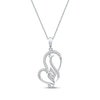 Thumbnail Image 1 of Arabic &quot;Grandma&quot; Diamond Tilted Heart Necklace 1/5 ct tw 10K White Gold 18&quot;