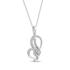 Thumbnail Image 2 of Arabic &quot;Grandma&quot; Diamond Tilted Heart Necklace 1/5 ct tw 10K White Gold 18&quot;