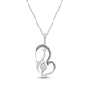 Thumbnail Image 3 of Arabic &quot;Grandma&quot; Diamond Tilted Heart Necklace 1/5 ct tw 10K White Gold 18&quot;