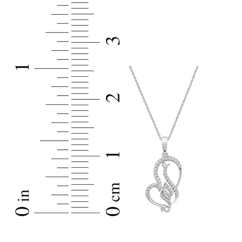 Main Image 5 of Arabic &quot;Grandma&quot; Diamond Tilted Heart Necklace 1/5 ct tw 10K White Gold 18&quot;