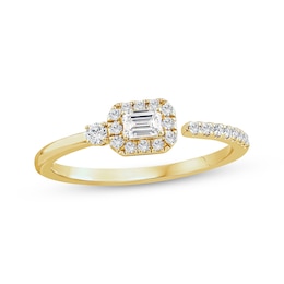Emerald-Cut Lab-Grown Diamond Deconstructed Fashion Ring 1/3 ct tw 10K Yellow Gold
