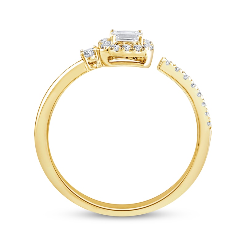 Main Image 3 of Emerald-Cut Lab-Grown Diamond Deconstructed Fashion Ring 1/3 ct tw 10K Yellow Gold