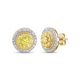 Yellow & White Lab-Grown Diamond Stud Earrings 1 ct tw 10K Yellow Gold