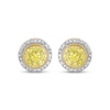 Thumbnail Image 2 of Yellow & White Lab-Grown Diamond Stud Earrings 1 ct tw 10K Yellow Gold