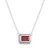 Thumbnail Image 3 of STUDIO BY KAY Emerald-Cut Garnet Bezel-Set Solitaire Necklace Sterling Silver 18"