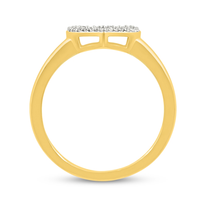 Main Image 3 of Diamond Heart Outline Ring 1/10 ct tw 10K Yellow Gold