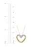 Thumbnail Image 3 of Diamond Textured Heart Outline Necklace 1/4 ct tw 10K Yellow Gold 18"