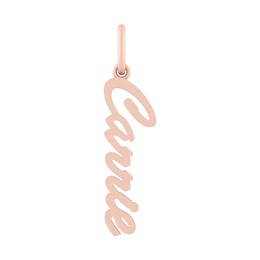 Sterling Silver or 10K Gold Vertical Script Nameplate Charm (1 Name)