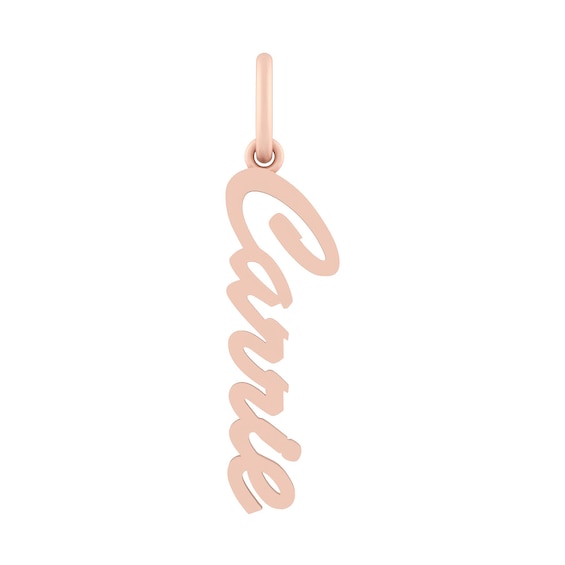 Sterling Silver or 10K Gold Vertical Script Nameplate Charm (1 Name)