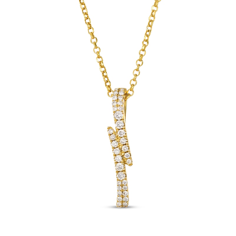 Main Image 1 of Le Vian Good Karma Diamond Bypass Drop Necklace 1/4 ct tw 14K Honey Gold 19"