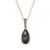 Thumbnail Image 1 of Le Vian Pear-Shaped Chocolate Quartz Necklace 1/8 ct tw Diamonds 14K Strawberry Gold 19"