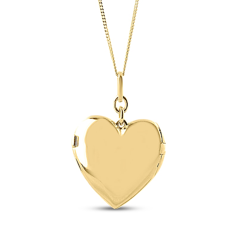 Main Image 3 of Multi-Diamond Dome Locket Necklace 1/10 ct tw 10K Yellow Gold 18"